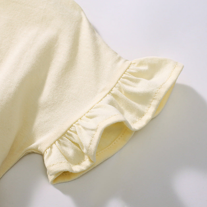 Summer Arrival Rainbow Pattern Short Sleeves Tulle Patchwork Dress for Stylish Girls - Image 3