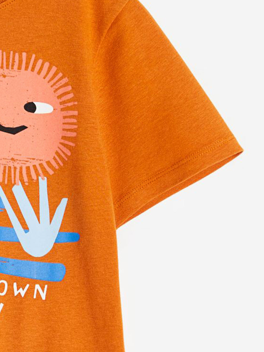 Round Neck Happy Day Cartoon Boys’ T-Shirt In European And American Style For Summer - Image 3