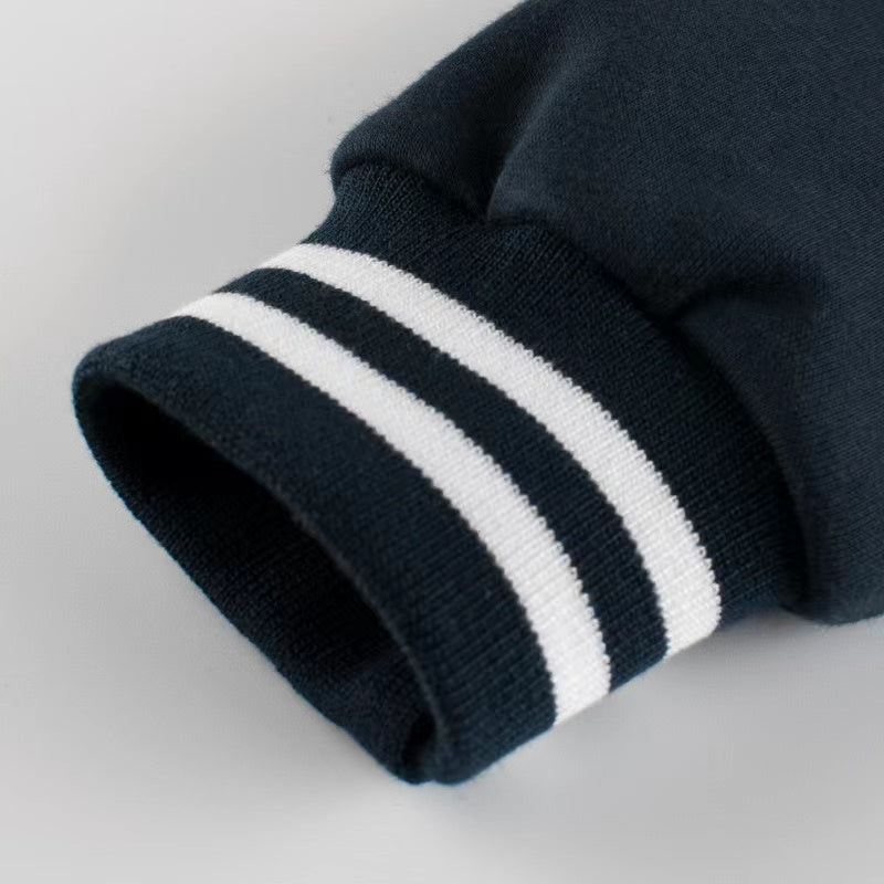 Baby Boy Letters Embroidered Pattern Contrast Design Baseball Coat - Image 3