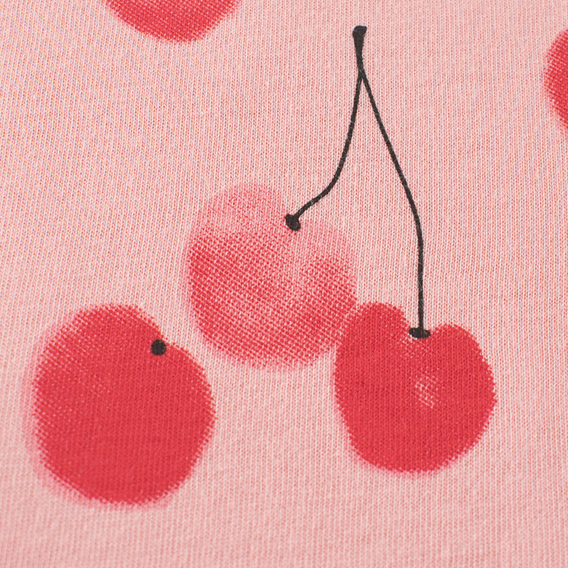 Baby Girl Fruit Pattern Solid Color Short Sleeve T-Shirt - Image 4