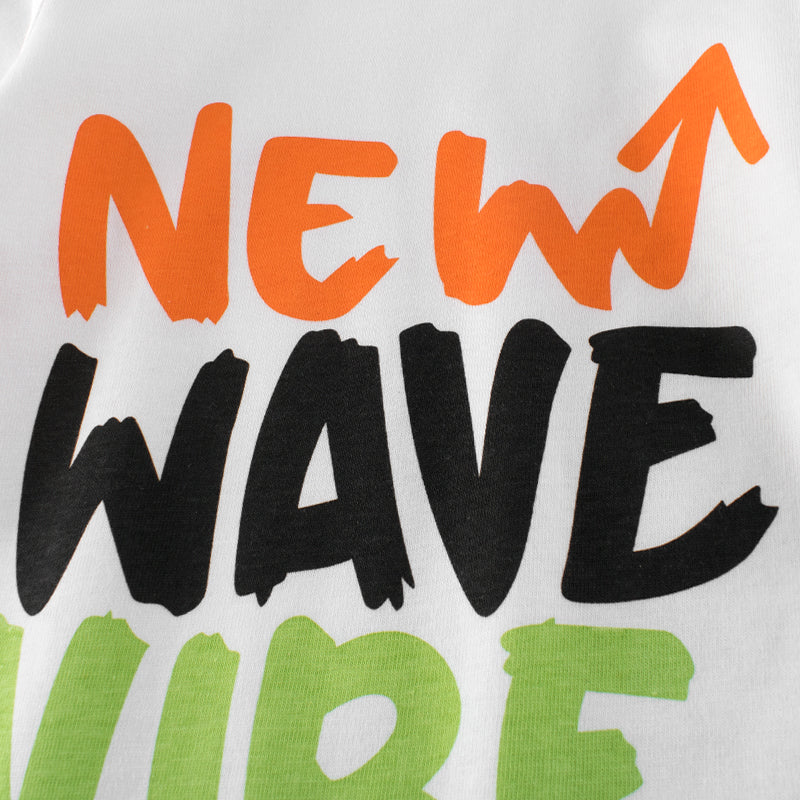 Boys Wave Vibe Print Long-Sleeved Round Collar T-Shirt In Spring - Image 3