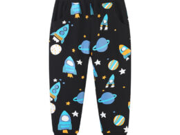 Baby Boy Planet Print Pattern Comfortable Cotton Trousers