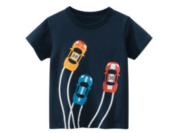 Baby Boy Cartoon Car Print Cool Short-Sleeved Tops