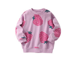 Fruits Pattern Long Sleeves Crew Neck Pullover for Stylish Girls