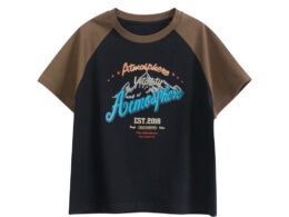 Boys’ Letters Pattern T-shirt in European and American Style
