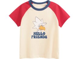 Summer Boys’ Cartoon and Letters Print T-shirt in European and American Style