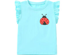 Crew Neck Ladybird Logo Ruffle Sleeveless Girls’ T-Shirt