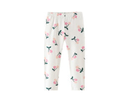 Autumn Arrival Baby Kids Girls Flowers Pattern Casual Pants