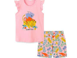 Summer Baby Kids Cartoon Animals Pattern Vest and Shorts Clothing Set for Girls