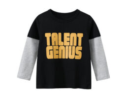 Baby Boy Slogan Print Pattern False Design Round Collar Shirt