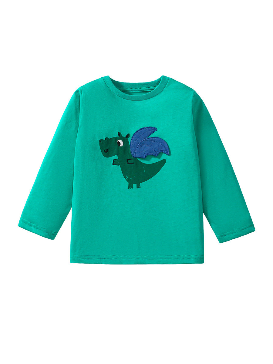 Arrival Autumn Kids’ Long Sleeves Little Dragon Pattern T-Shirt In European And American Style For Summer - Image 10