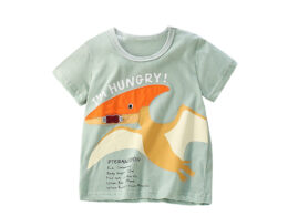 Summer Boys’ Monsters Cartoon Pattern T-shirt in European and American Style