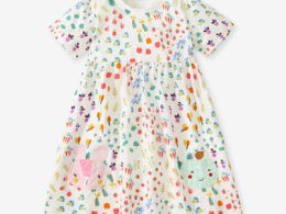 Spring And Summer Baby Girls Short Sleeves Vegetable Cartoon Collection Dress