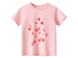 Baby Girl Fruit Pattern Solid Color Short Sleeve T-Shirt