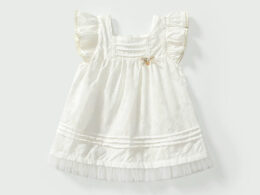 Summer Baby Kids Girls Fly Sleeves Solid Color Dress