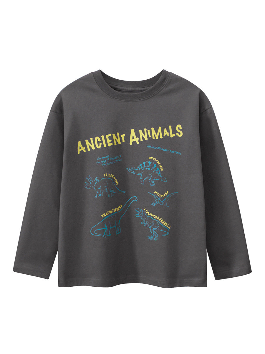 Arrival Kids Dinosaur Cartoon Print Crew Neck Long Sleeves Sweatshirt - Image 9