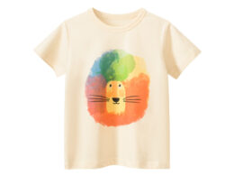Boys Cartoon Colorful Lion Pattern T-Shirt In European And American Style