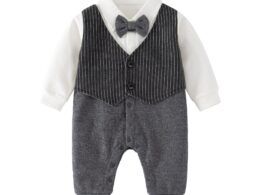 Autumn Baby Gentleman Birthday Clothes Romper