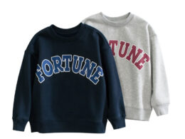 Children Letter Print Pattern Unisex Long Sleeve Hoodies In Autumn