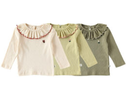 Autumn and Spring Arrival Baby Kids Girls Long Sleeves Flowers Pattern Top