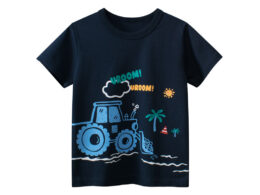 Boys’ Beach Print T-Shirt In European And American Style For Summer