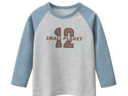 Autumn Baby Boys Letters Print Color Patchwork Long Sleeves Crew Neck Base Top Shirt