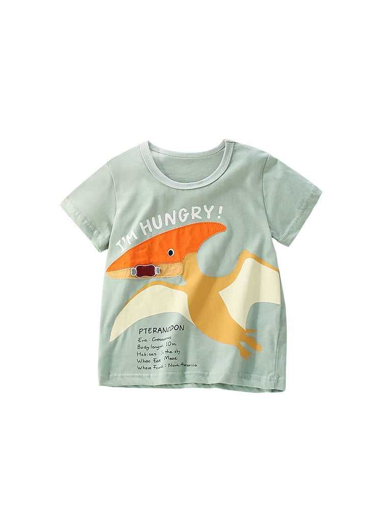 Summer Boys’ Monsters Cartoon Pattern T-shirt in European and American Style - Image 5