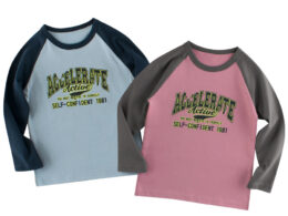 Autumn Baby Boys Letters Print Color Patchwork Long Sleeves Crew Neck Base Top Shirt