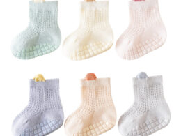 Baby Solid Color Non Slip Toddler Socks Thin Style Summer Socks