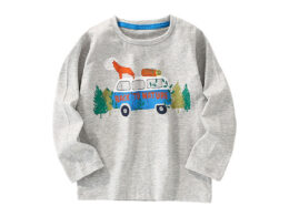 Toddler Boy Cartoon Pattern Crewneck Casual Shirts