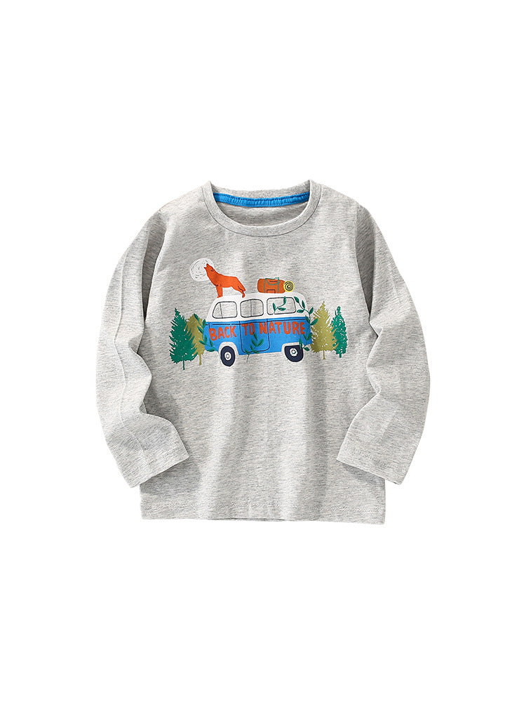 Toddler Boy Cartoon Pattern Crewneck Casual Shirts - Image 27