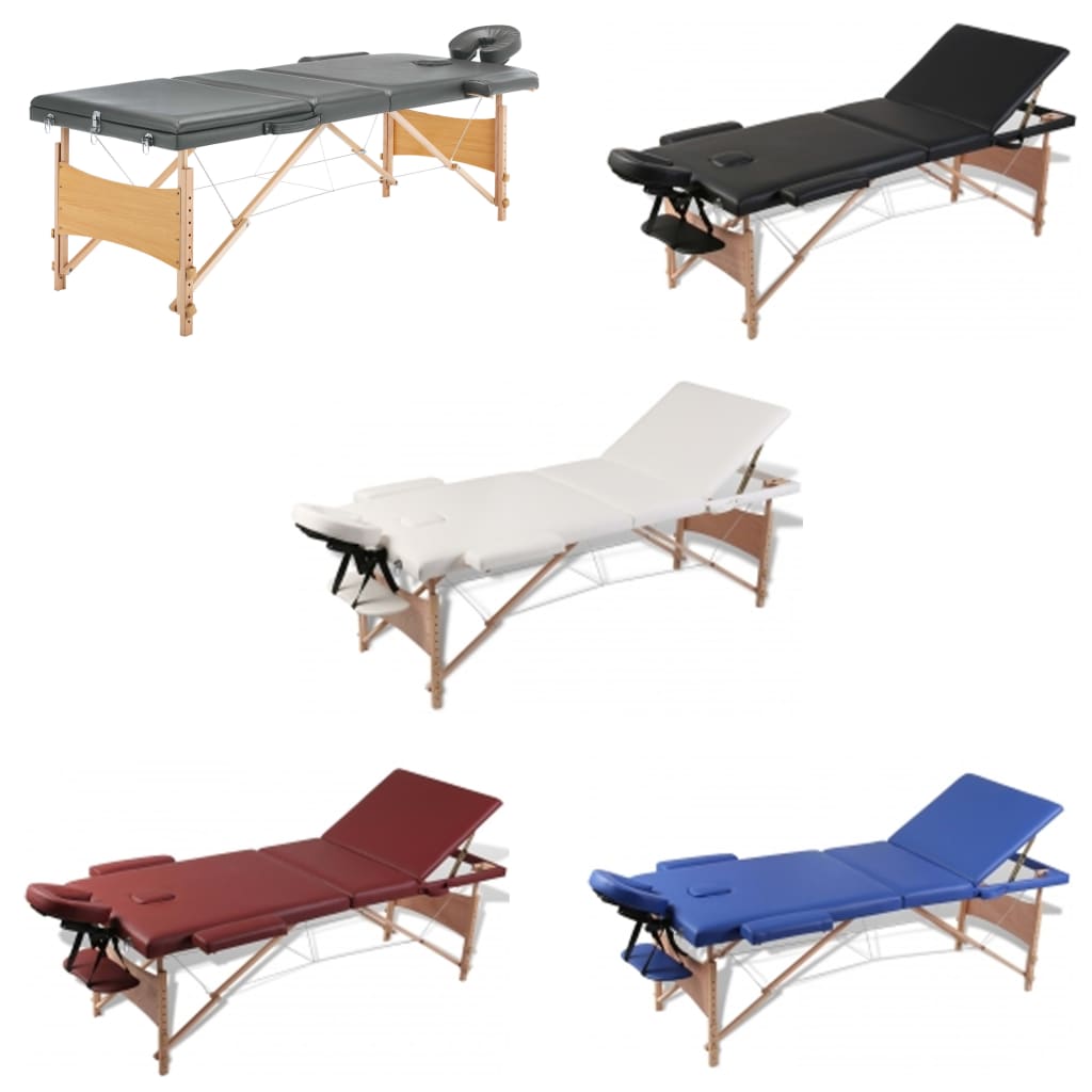 vidaXL Massage Table Portable Massage Bed Salon Therapy Beauty Table 3 Zones - Image 8