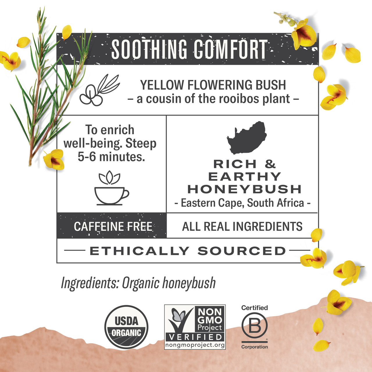 Numi Tea Honeybush Herbal Tea (6x18 Bag) - Image 3