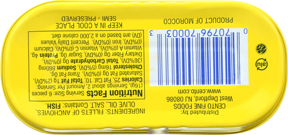 Cento Flat Fillets of Anchovies in Olive Oil (25x2 OZ) - Image 3