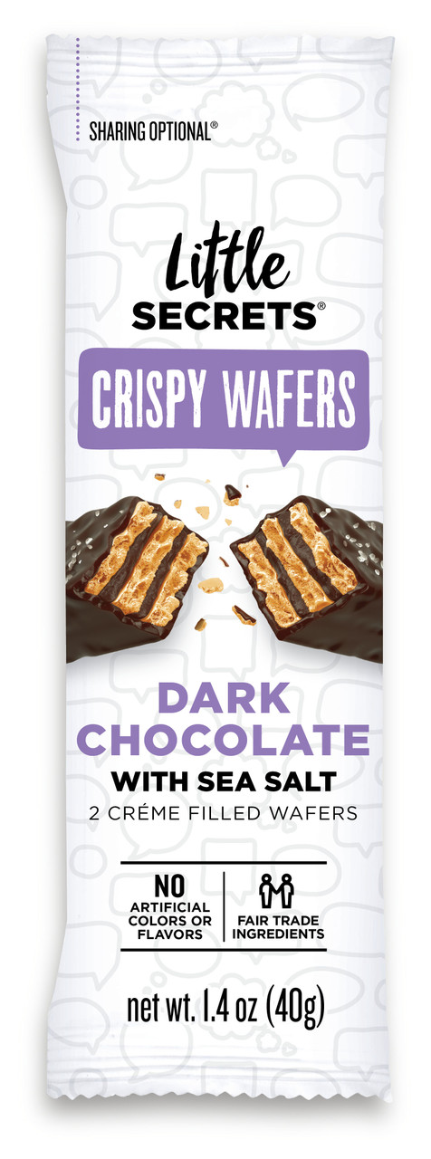 Little Secrets Dark Chocolate Crispy Wafers with Sea Salt (Pack of 12)