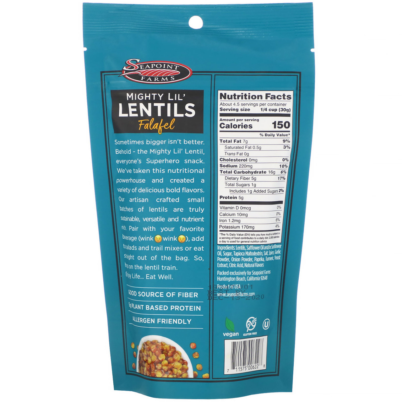 SeaPoint Mighty Lil Falafel Lentils 5 oz (Pack of 12 ) - Image 2