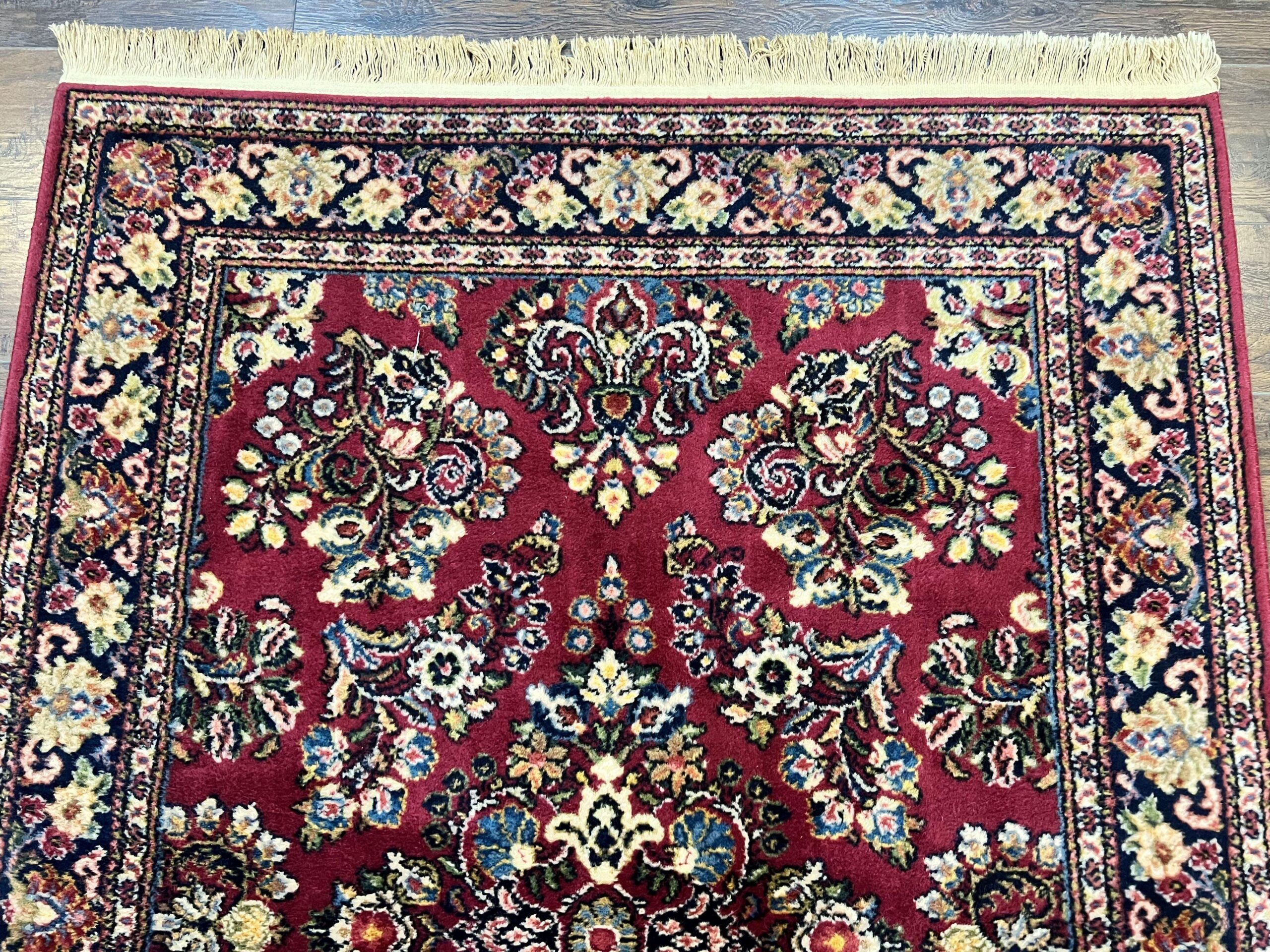 Karastan Rug 4.6 x 6 Lanamar Sarouk #5528, Red Wool Karastan Oriental Carpet, Discontinued, Antique, Wool Pile - Image 3