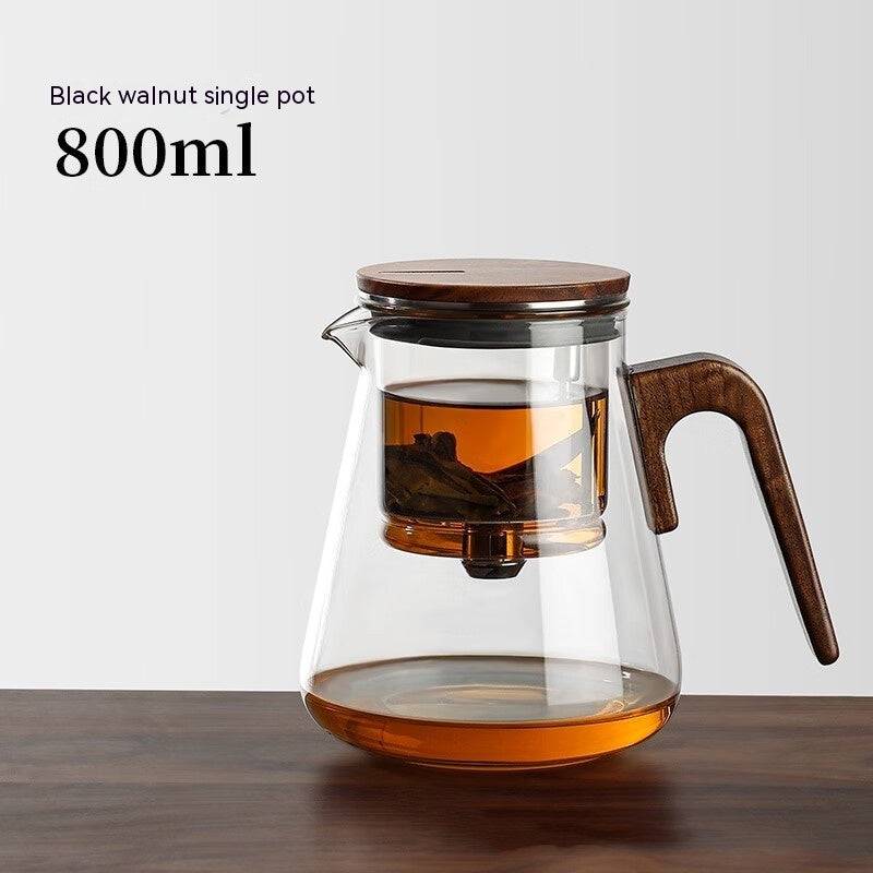 One-Click Filtering Walnut Full Glass Liner Teapot | Elegant Brewing Solution - Image 5