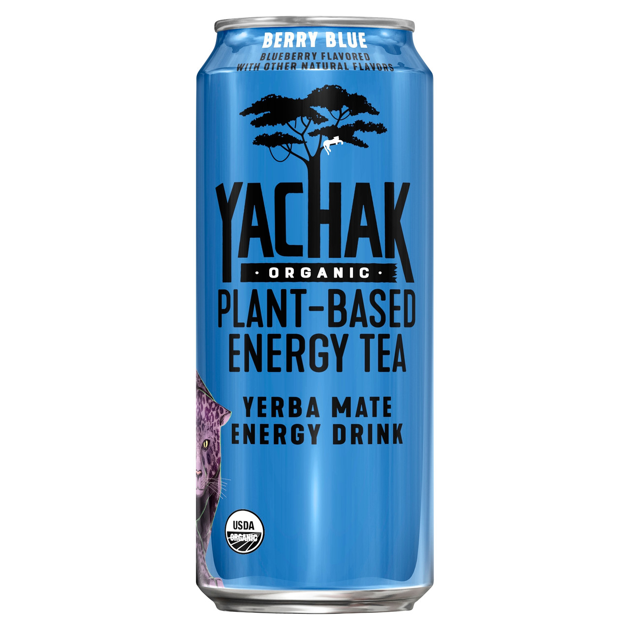 Yachak Organic Plant-Based Berry Blue Energy Tea 16 oz (Pack of 12)