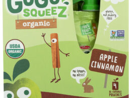 GoGo Squeeze Organic Apple Cinnamon Fruit Pouches 4 ct (Pack of 12)
