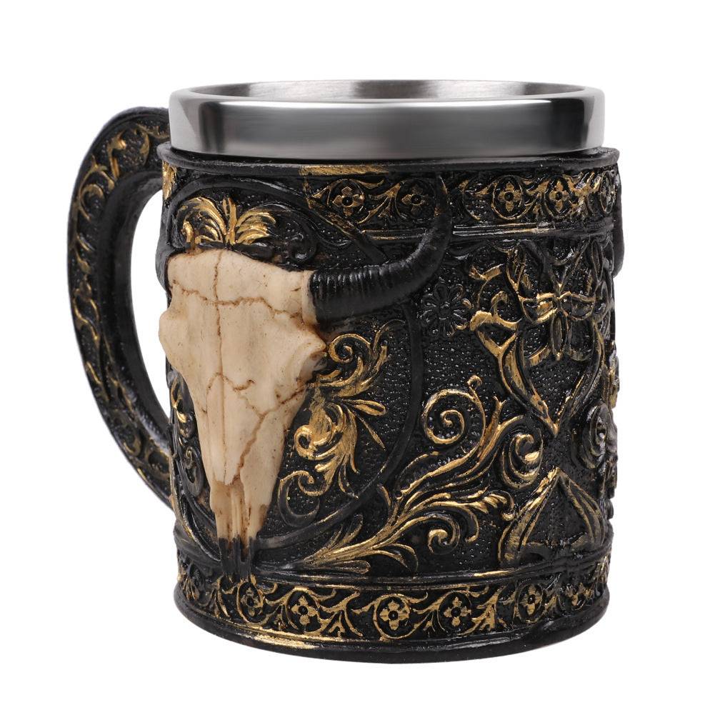 Sheep Skull 3D Coffee Mugs Stainless Steel 350ml - Image 2