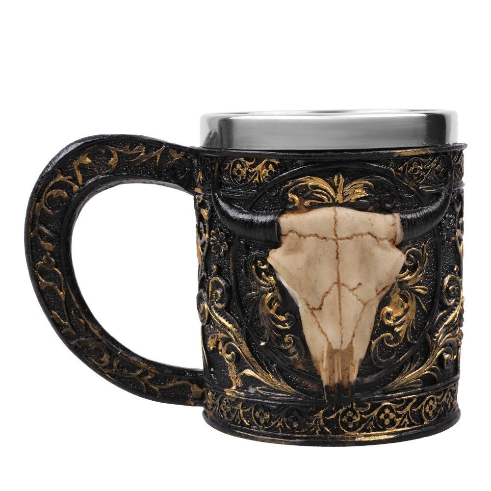 Sheep Skull 3D Coffee Mugs Stainless Steel 350ml - Image 6