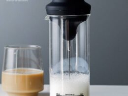 Electric Milk Frother for Coffee – Latte & Beverage Mixer Cup