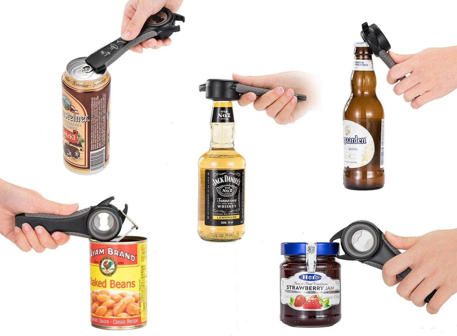 UNIVERSAL BOTTLE AND JAR OPENER SET- GREY - Image 5