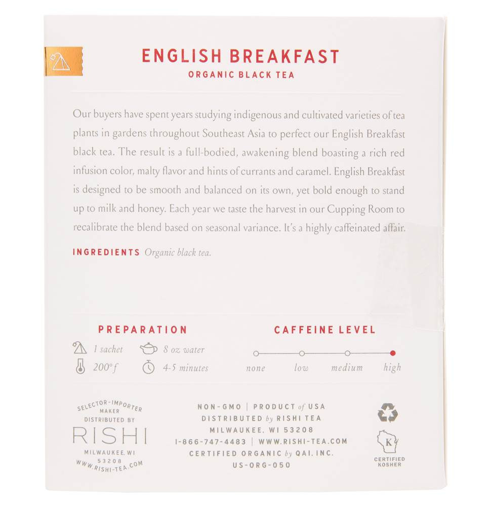 OG2 RISHI ENG BRKFST TEA ( 6 X 15 BAG ) - Image 2