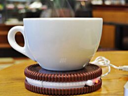 Portable Cookie Shape Cup Mat USB Power Supply Cable