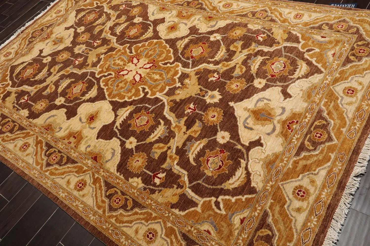 6'1''x9'3'' Hand Knotted 100% Wool Peshawar Traditional Oriental Area Rug Brown, Beige Color - Image 5