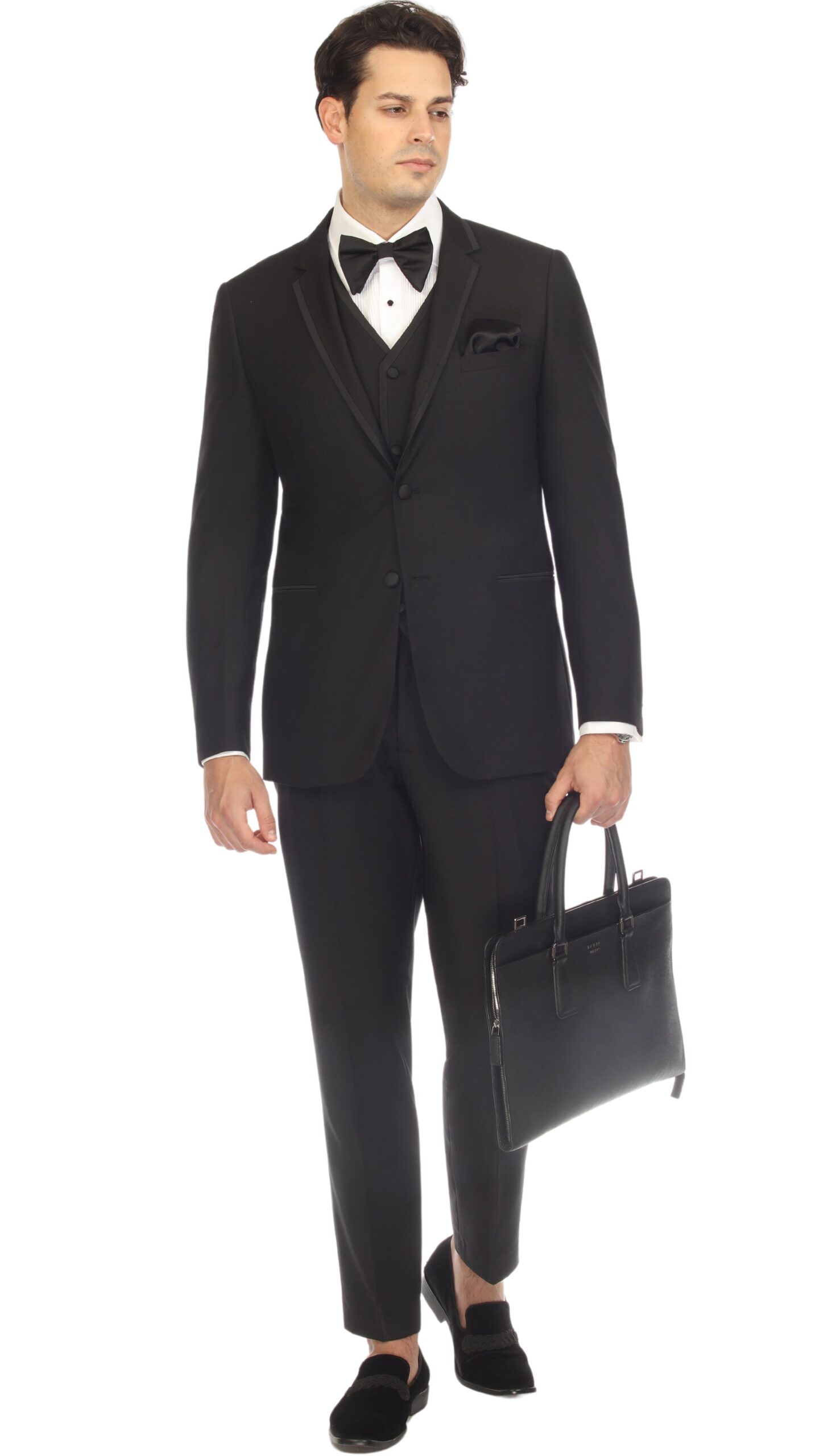 Celio Black Slim Fit Notch Lapel 2 Piece Tuxedo - Image 2