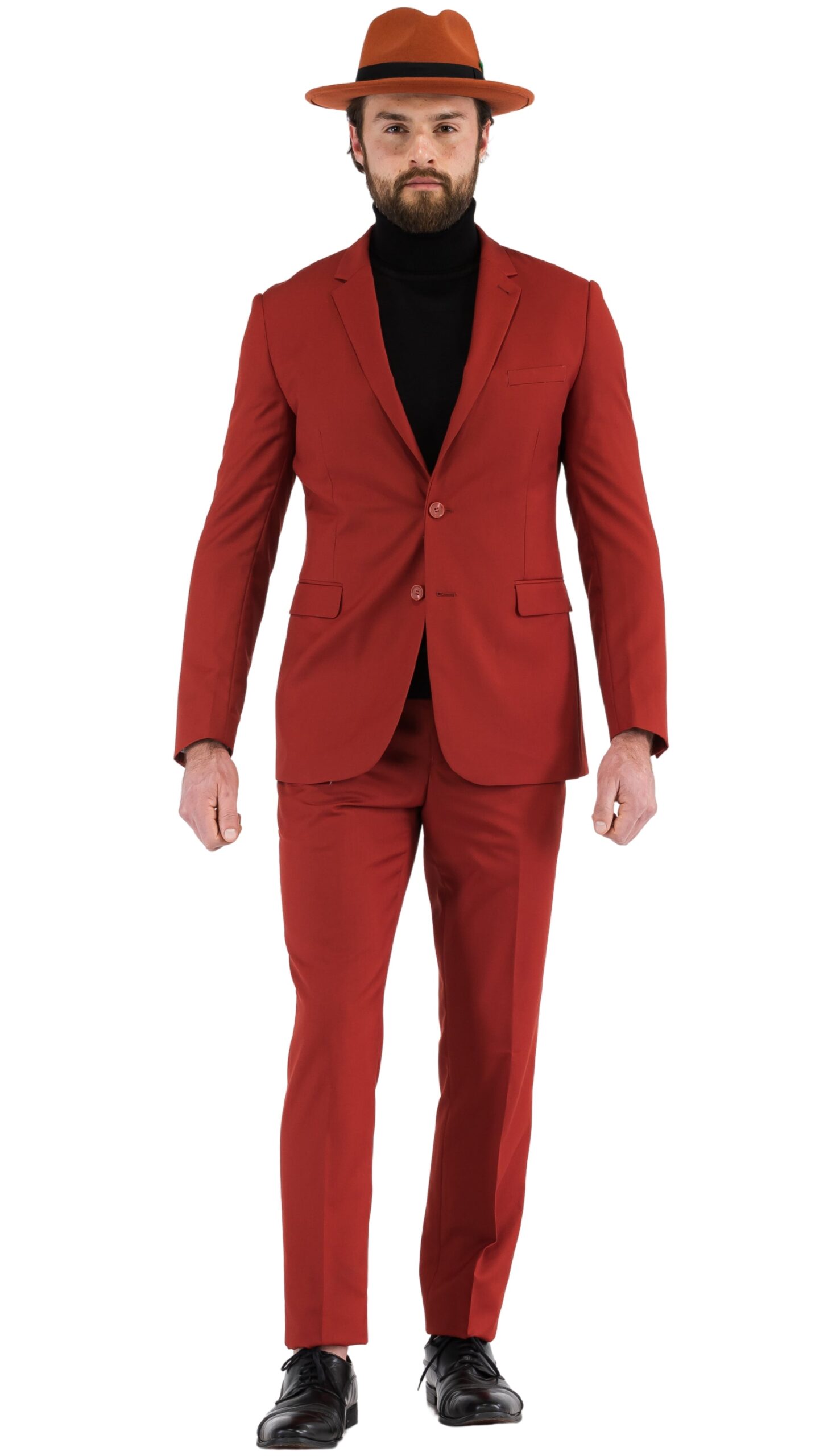 Oslo Brick Slim Fit Notch Lapel 2 Piece Suit - Image 2