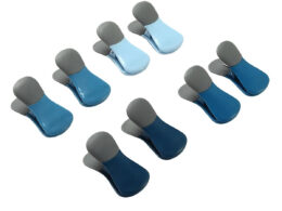 8-Piece Magnetic Bag Clip Set, Blue